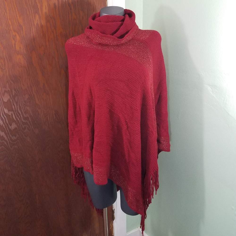 Fringe Tassel Asymmetric Poncho